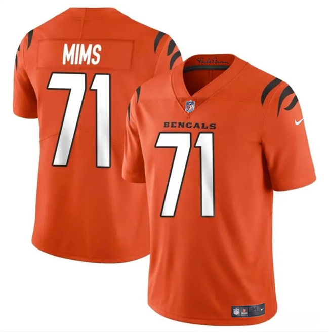 Men's Cincinnati Bengals #71 Amarius Mims Orange 2024 Draft Vapor Untouchable Limited Football Stitched Jersey